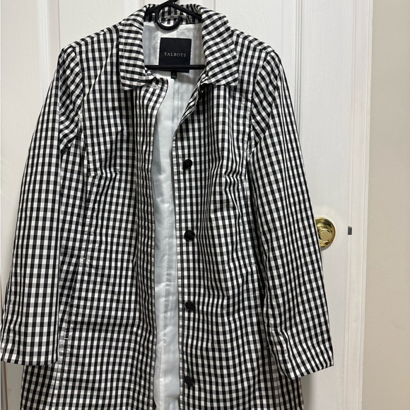 Talbots Black and White Gingham Raincoat - Picture 8 of 8